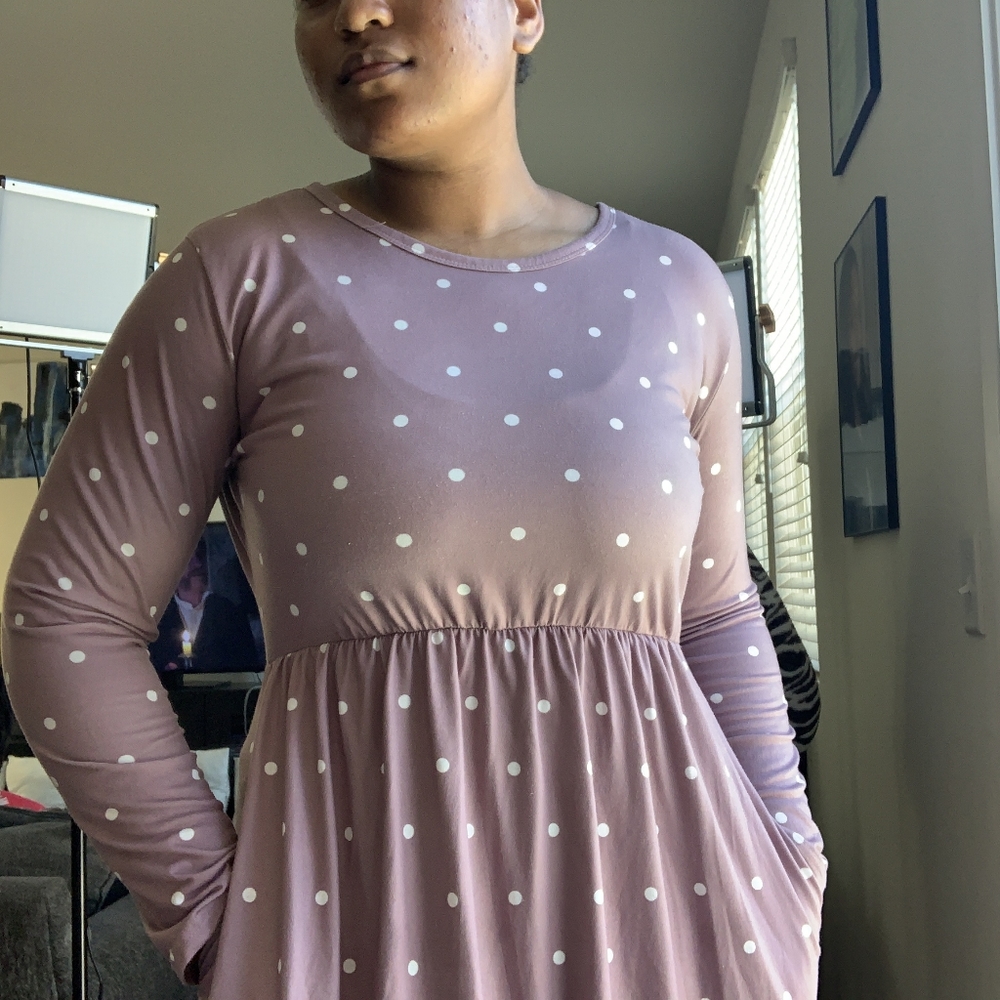 XL. SIZE 14. Long Sleeve Polka Dot Dress